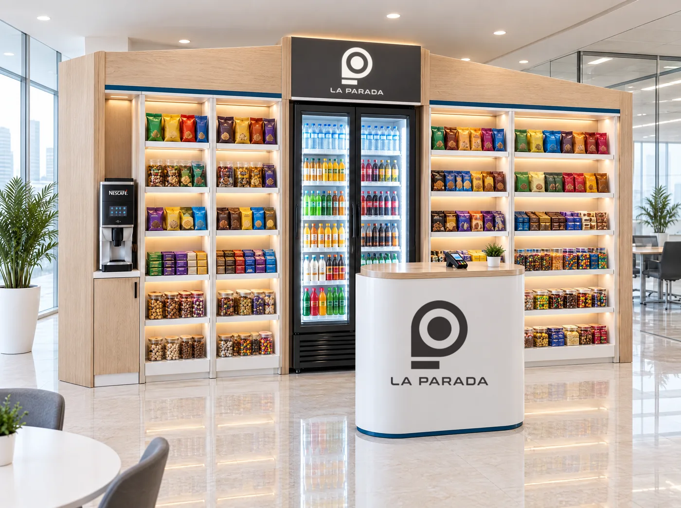Módulo de La Parada en una sede corporativa